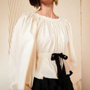 Ulla Johnson- Kira peplum blouse in Dogwood